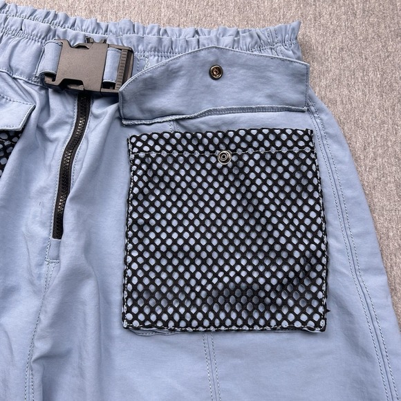Free People FP Movement Belted Shorts Blue Womens Small Cargo Elastic Waist - Picture 7 of 14
